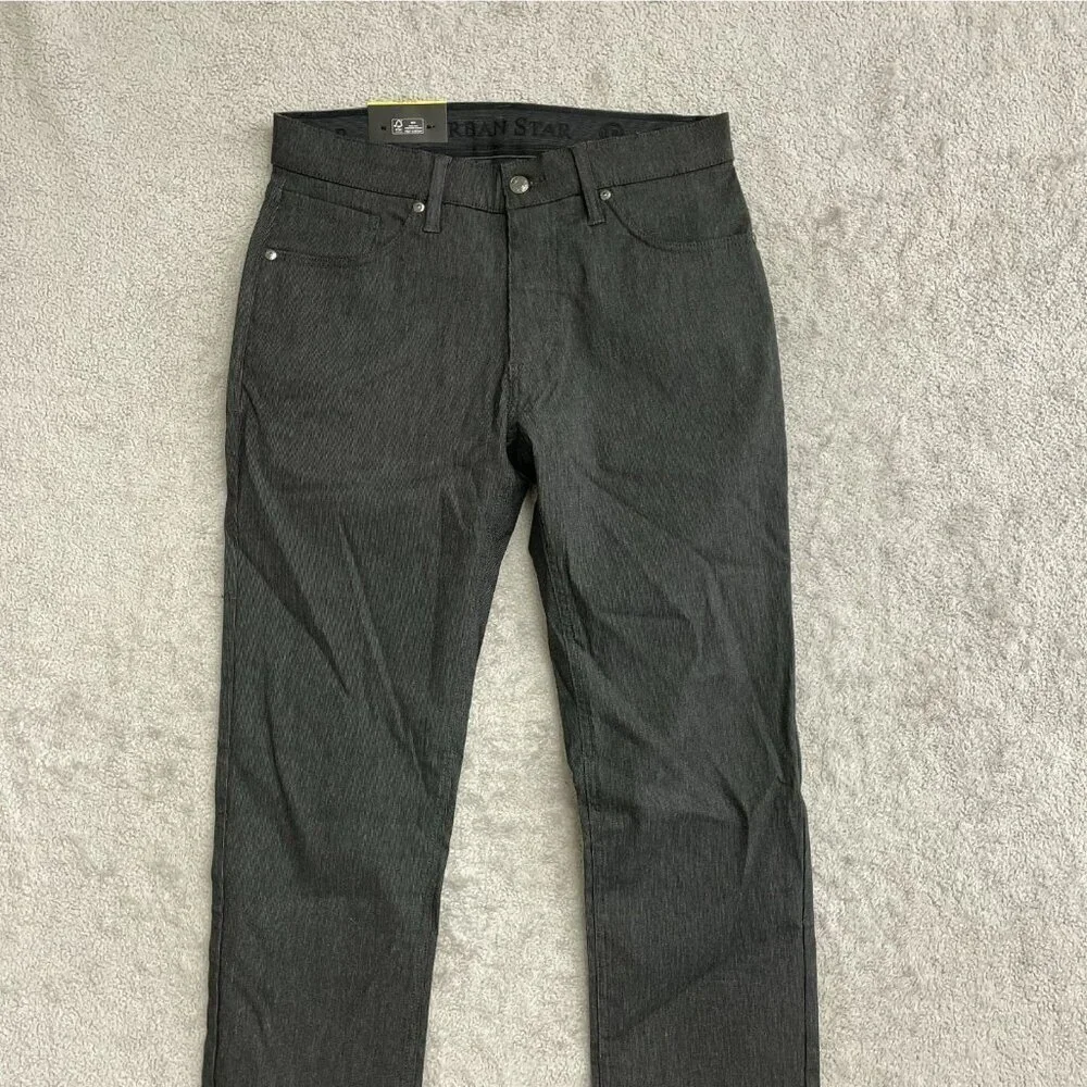 NEW Urban Star Men's 32X34 Stretch Relaxed Fit Straight Leg Pants Dark Gray
